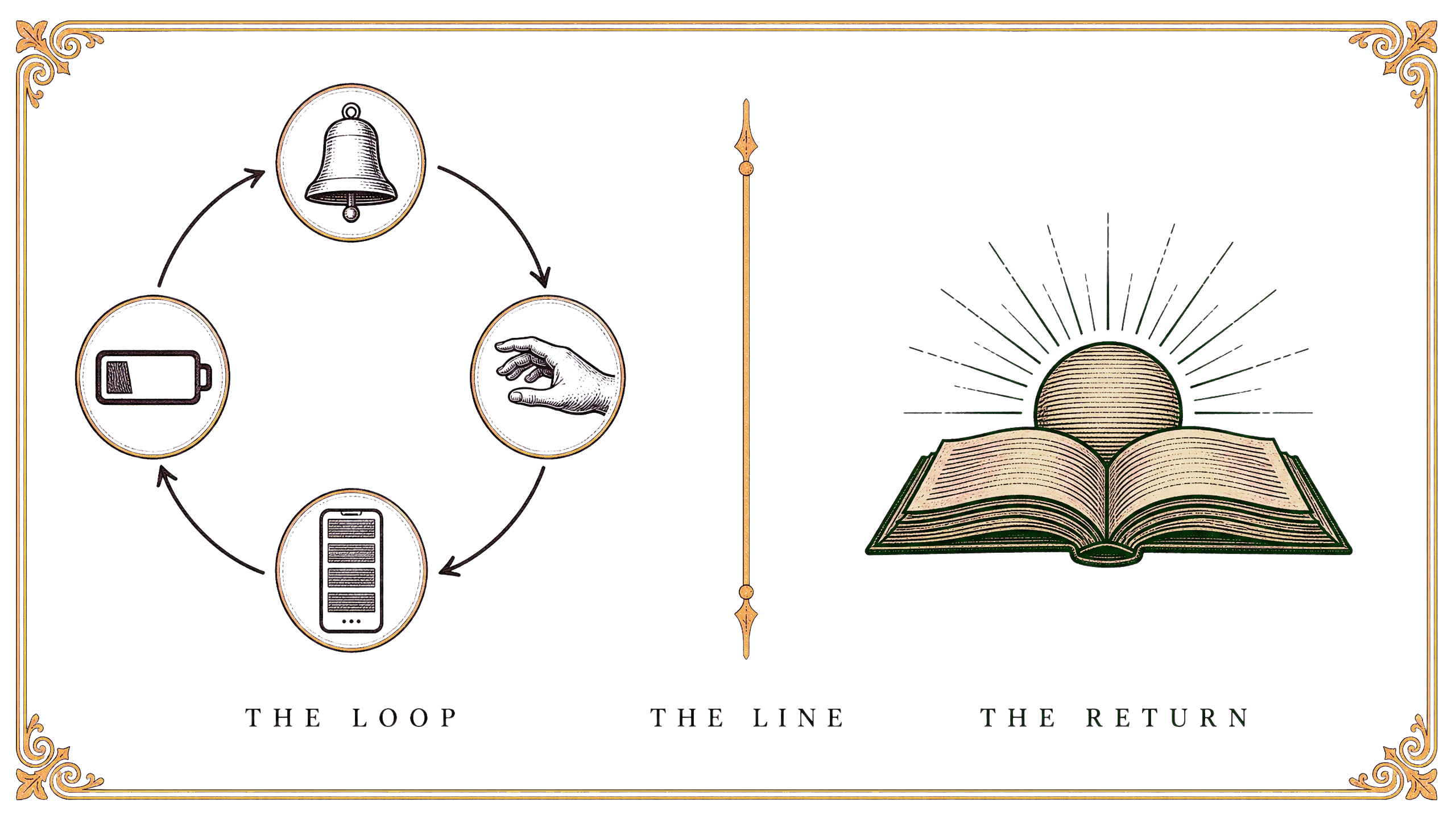 The loop, the line, and the return illustrated as a focus reset diagram